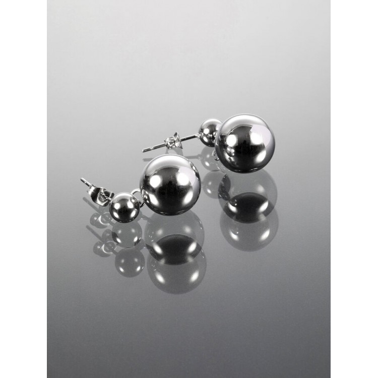 Prosperk Náušnice ocelové kuličky dvojité S4285