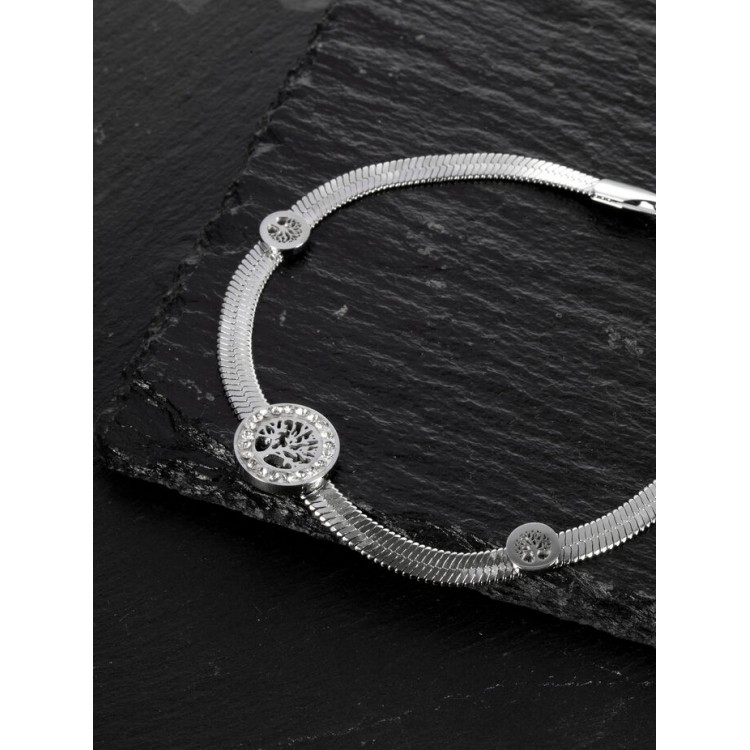 Prosperk Náramek se stromem života z chirurgické oceli ve stříbrné barvě S4290