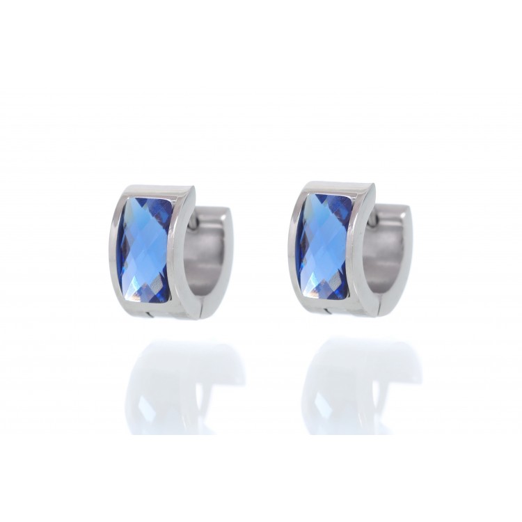 Prosperk Náušnice kroužky ocelové modré S4369