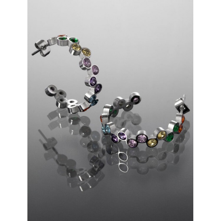 Prosperk Náušnice kruhy bubble barevné S4391