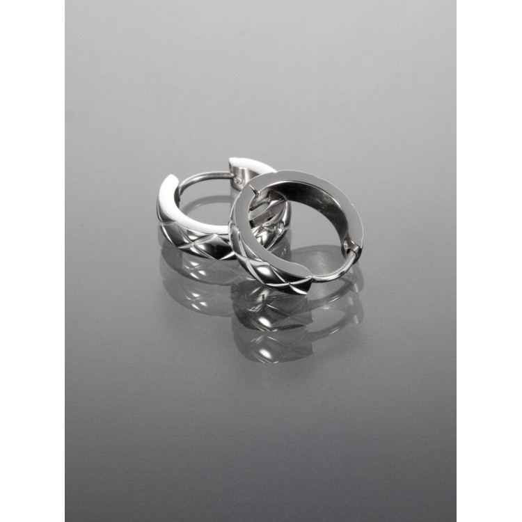 Prosperk Náušnice ocelové kroužky s rytím S4476