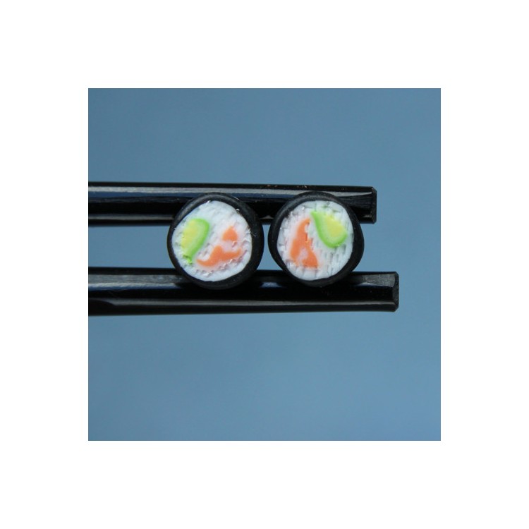 CircusMind Náušnice pecky Fimo - sushi S4566