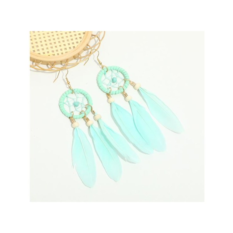 Prosperk Náušnice peříčka mint S4618