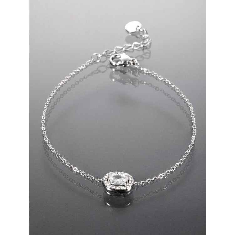 Prosperk Náramek z chirurgické oceli s krystalkem S4647