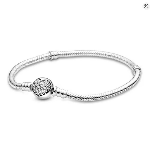 Prosperk Stříbrný náramek na korálky - srdíčko s kamínky Délka náramku: 20cm