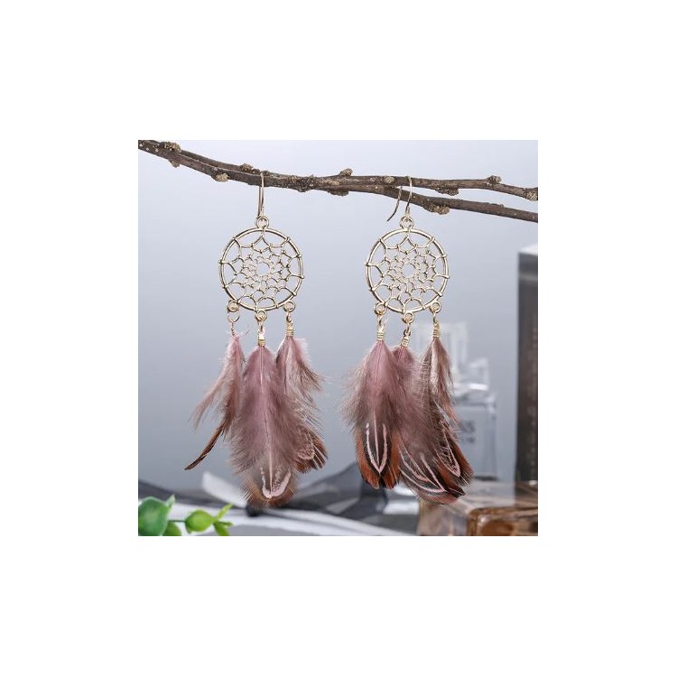 Prosperk Náušnice peříčka béžová S4712