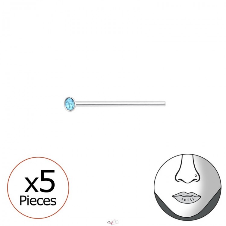 All4Silver Náušnice piercing do nosu stříbro 925 Barva: Bílá 26322/BIL