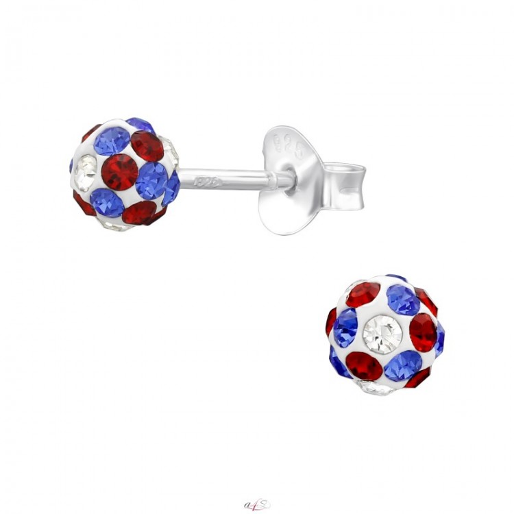 All4Silver Křišťálové náušnice Bohemian kuličky S4976