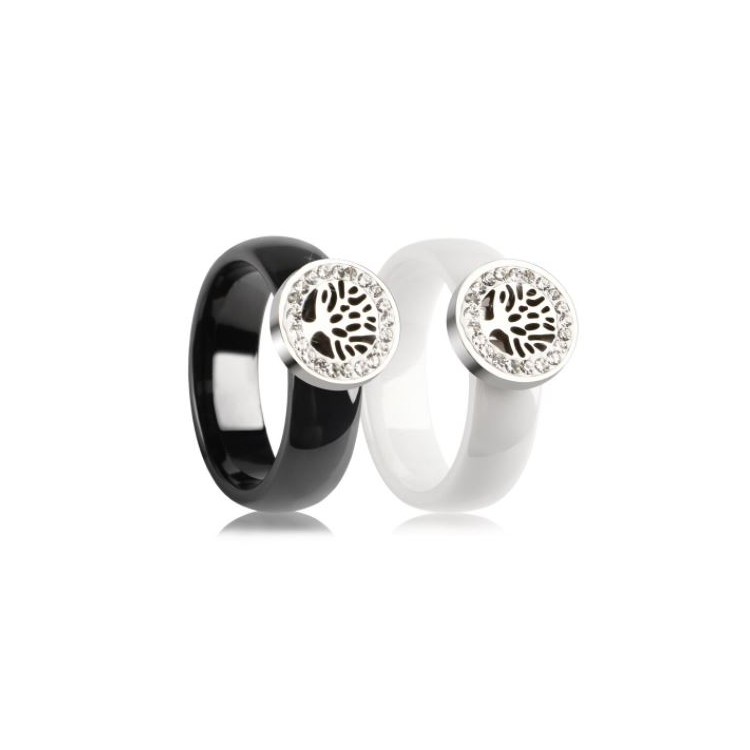 Prosperk Prsten keramický strom života bílý Velikost prstenů: 7 (EU: 54-56)