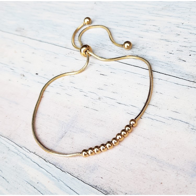 Prosperk Minimalistický náramek z oceli zlatý S5015