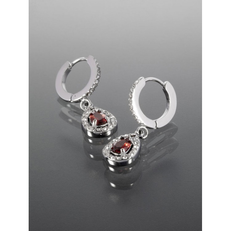 Prosperk Náušnice elegantní třpytivé červené slzičky S5054