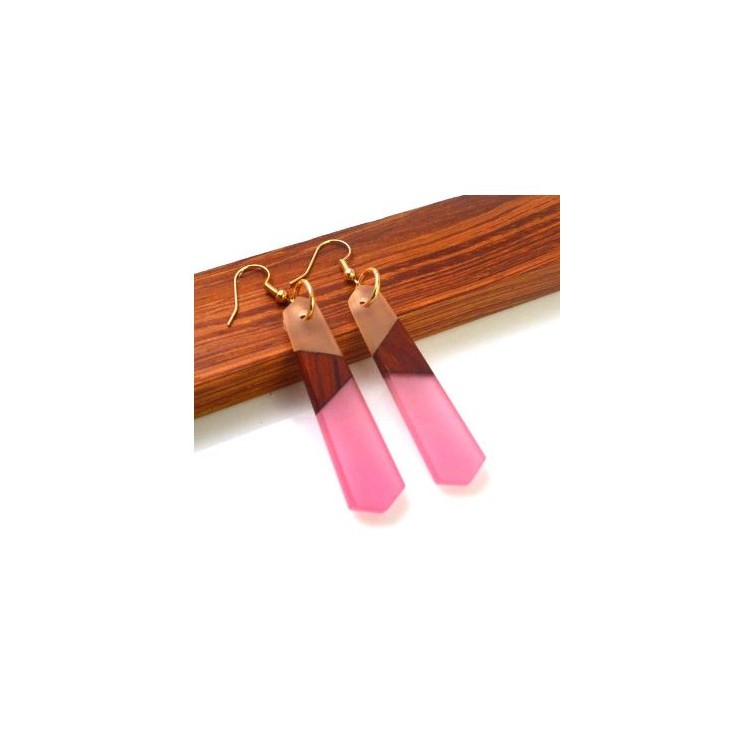 Prosperk Náušnice z pryskyřice a dřeva S5071