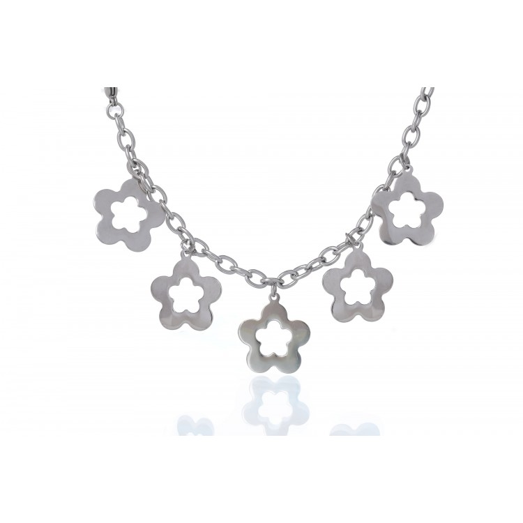 Prosperk Náramek s květinami ocelový S5125