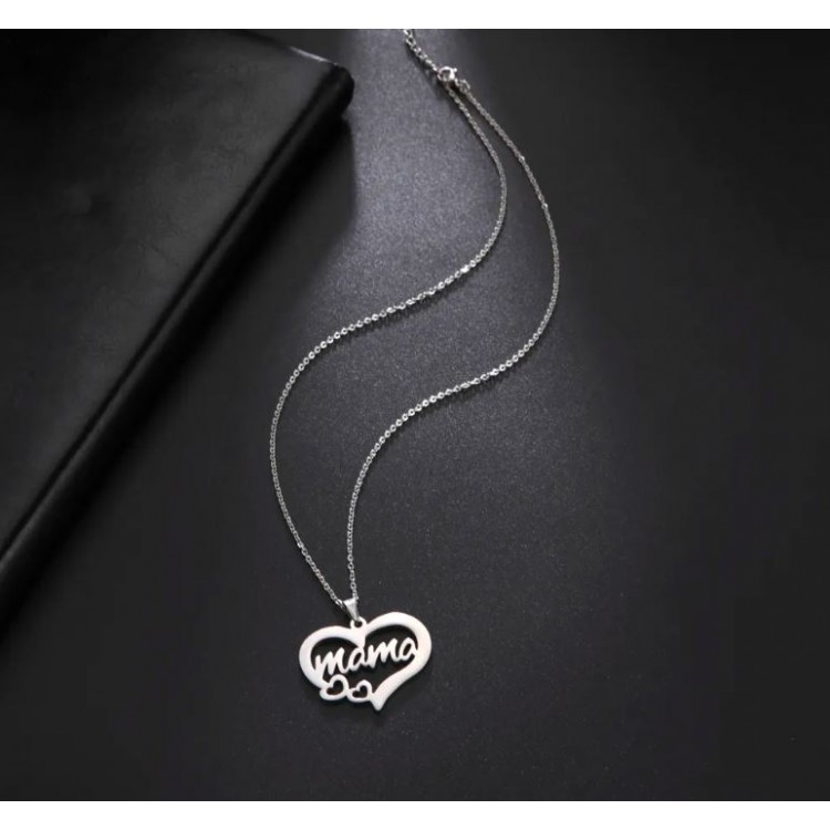 Prosperk Řetízek ocelový stříbrný - Maminka v srdíčku S5160