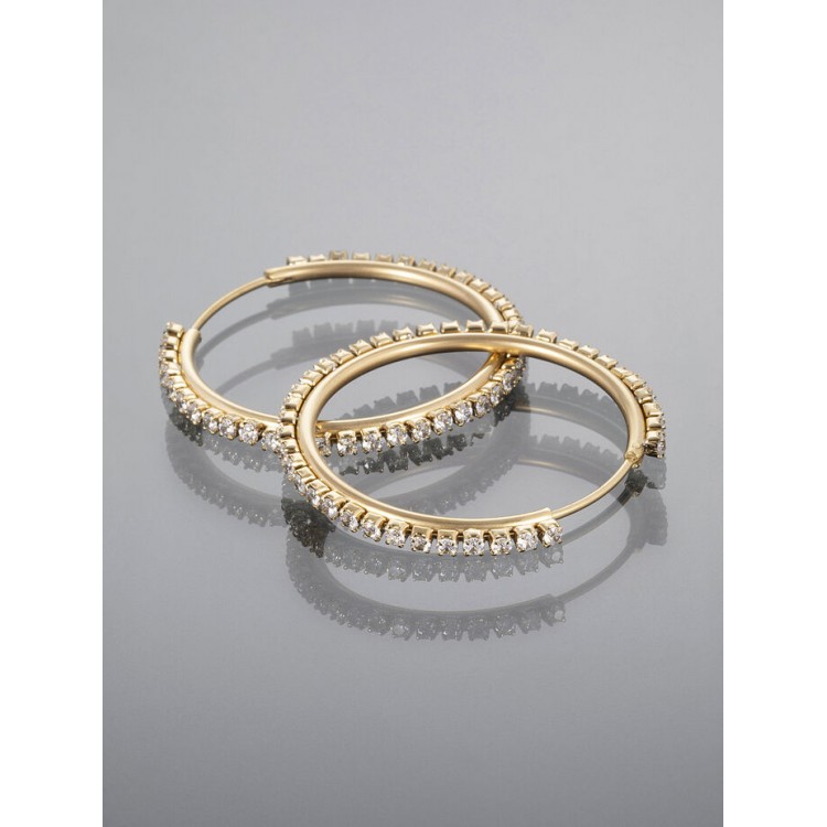 Prosperk Náušnice zlaté kruhy z chirurgické oceli 3,7cm S5220