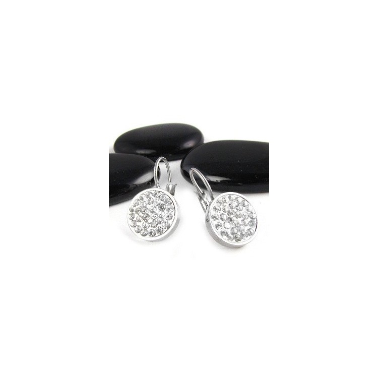 Prosperk Náušnice ocelové kulaté s krystalky Swarovski S5223