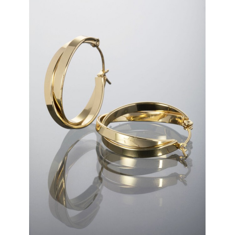 Prosperk Náušnice double circle zlaté S5274