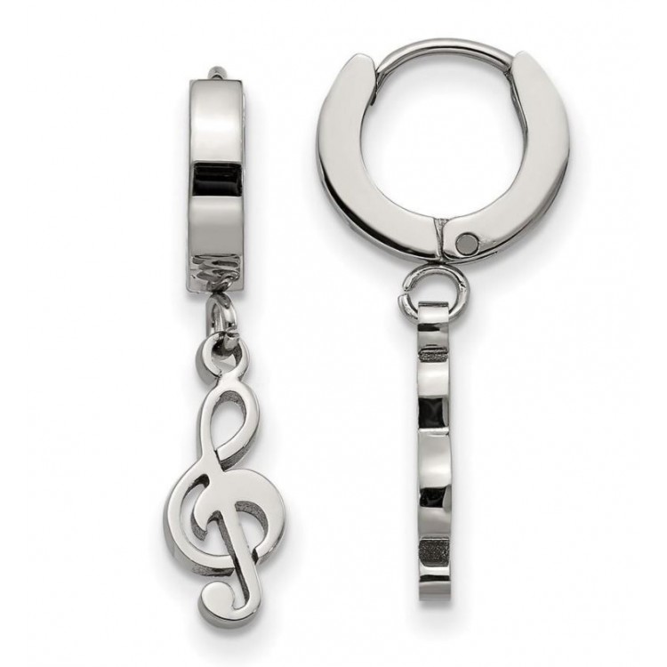 Prosperk Náušnice ocelové houslový klíč S5288