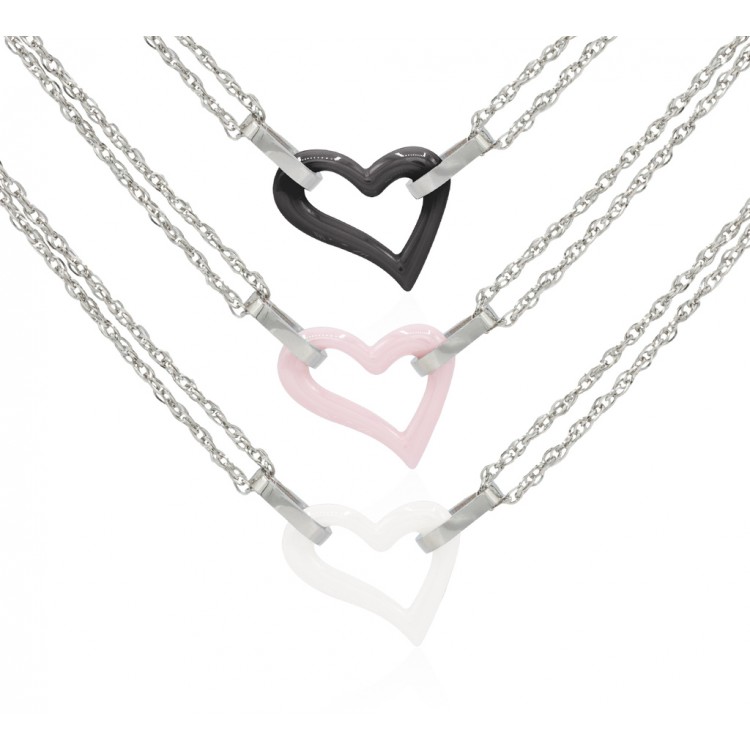 Prosperk Náramek keramické srdíčko bílé S6051