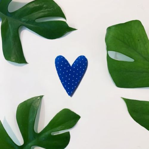 Brož Srdce modré - Bramboo 28802