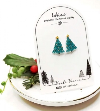 Náušnice pecky Stromeček - kokino 29168