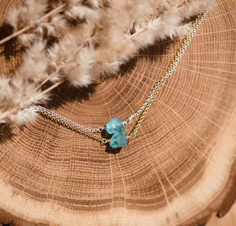 Náhrdelník pozlacený apatit - Bohovibes 29312