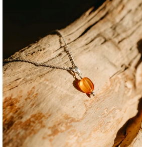 Řetízek Karneol stříbrný Ag925 - Bohovibes 29330