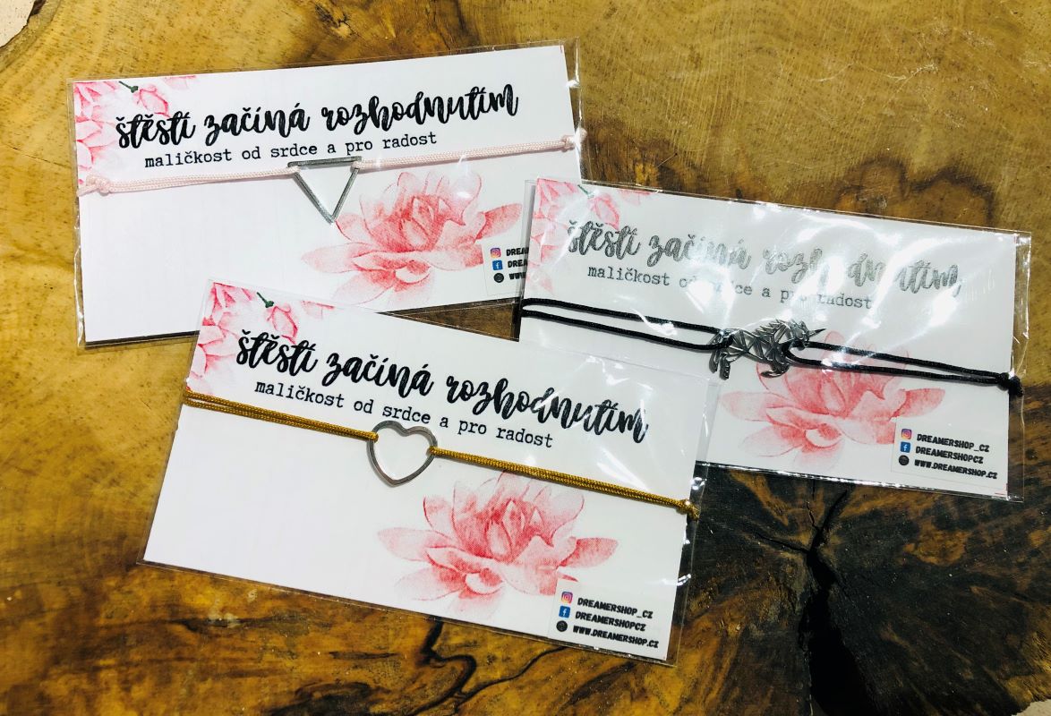 Dreamer Provázkový náramek Štěstí začíná rozhodnutím 29579