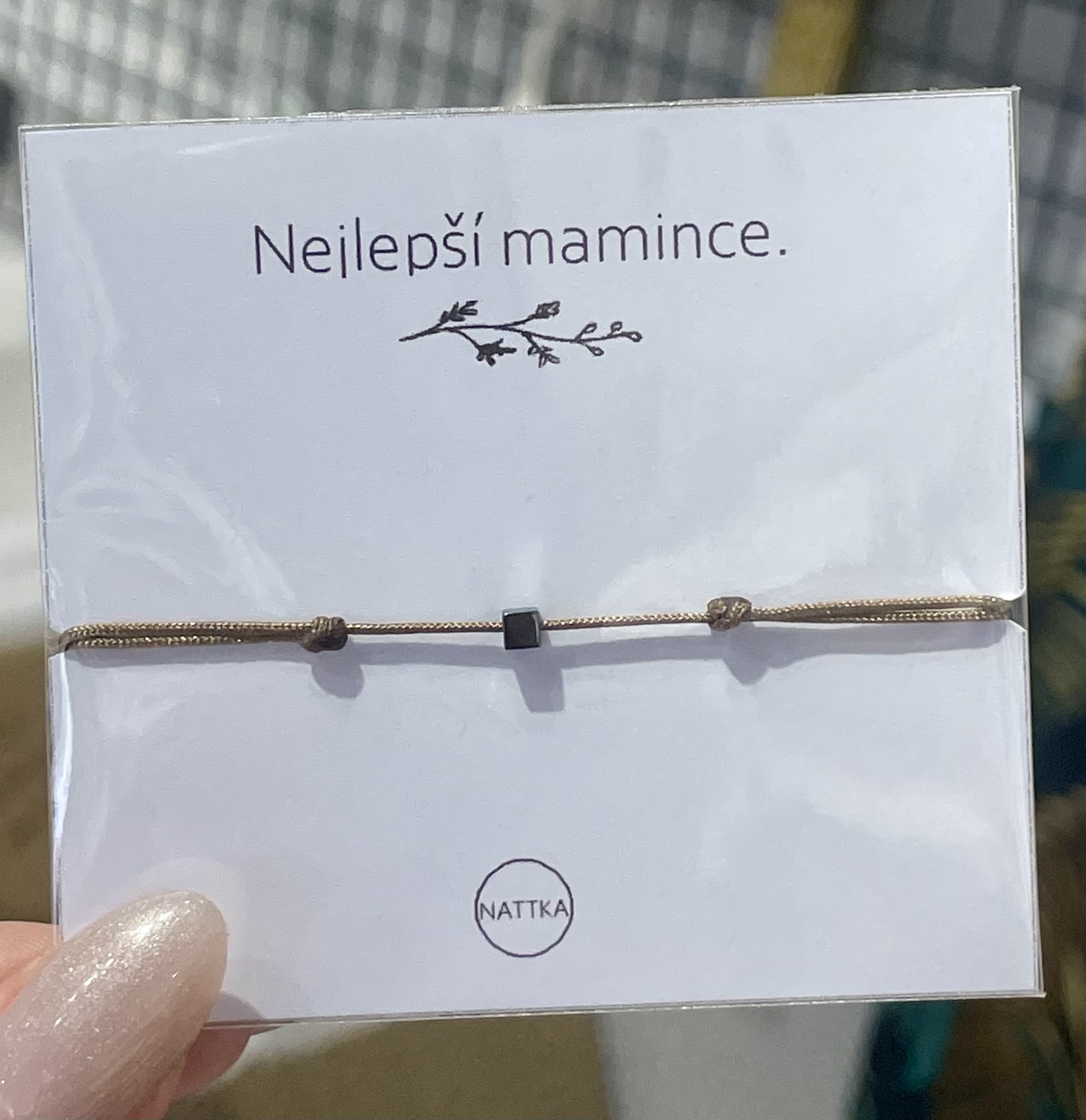 Nattka Náramek Nejlepší mamince hnědý 29645