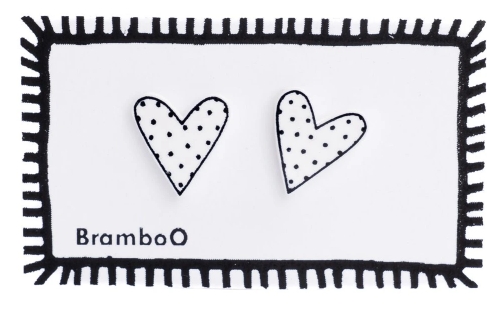 Náušnice srdíčka s puntíky - Bramboo
