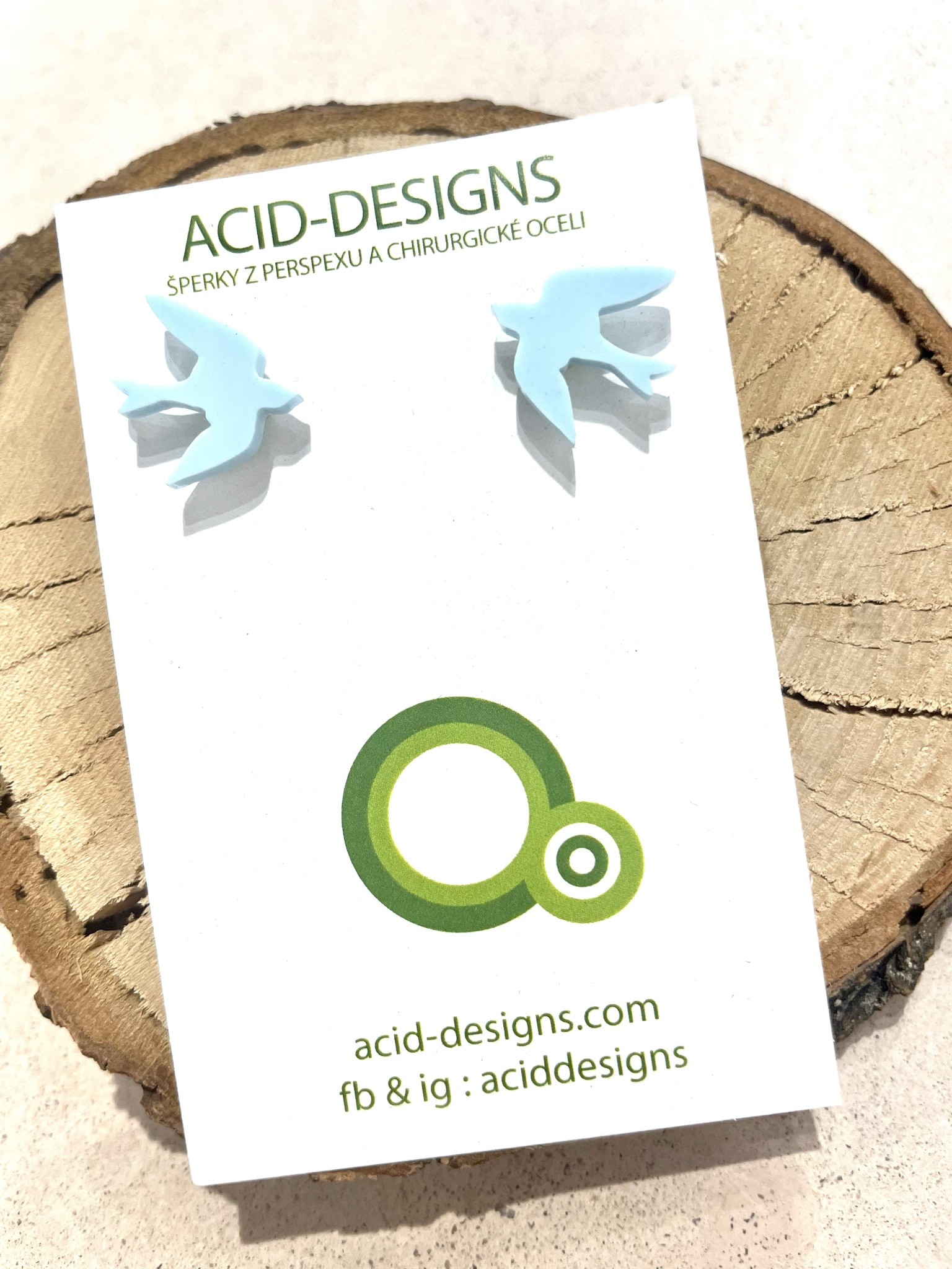 Acid designs Náušnice ptáčci modrá