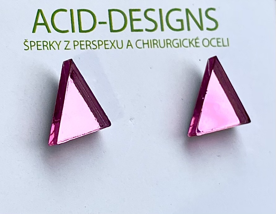 Acid designs Náušnice trojúhelníky růžové
