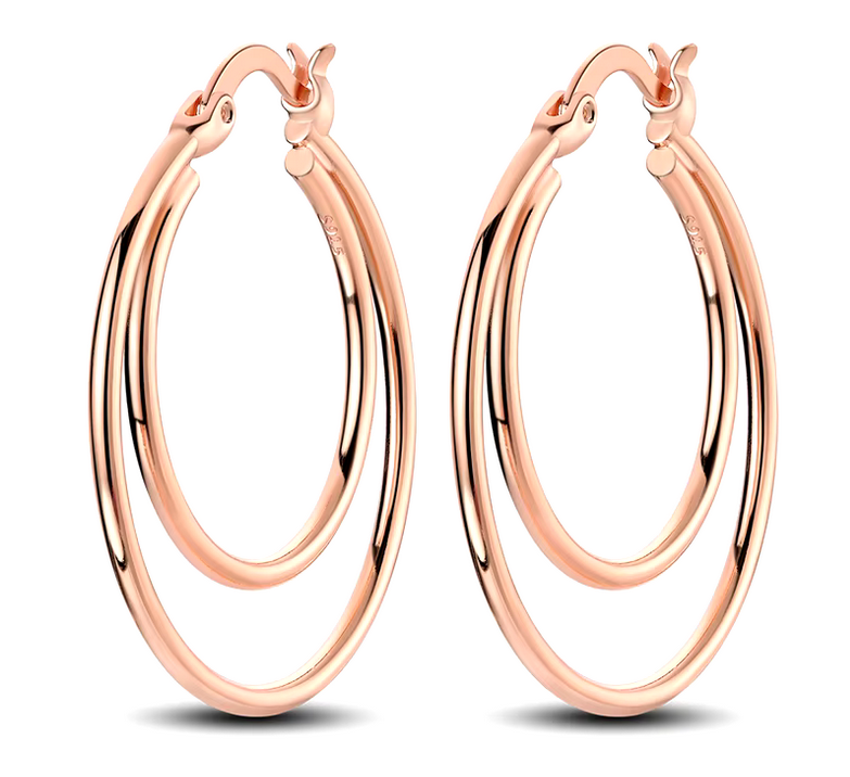 Prosperk Náušnice kruhy duo rose gold
