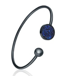 BetonBeads Ocelový náramek s modrým sklem