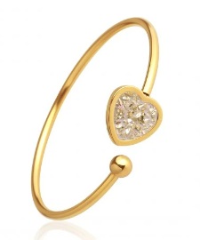 BetonBeads Ocelový náramek se zlatým sklem