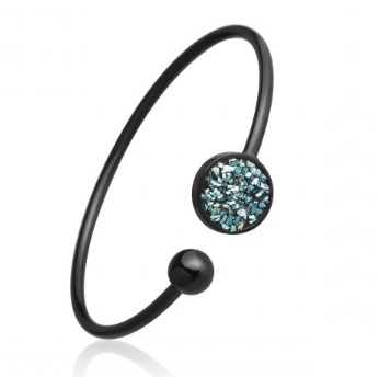 BetonBeads Ocelový náramek s tmavým sklem