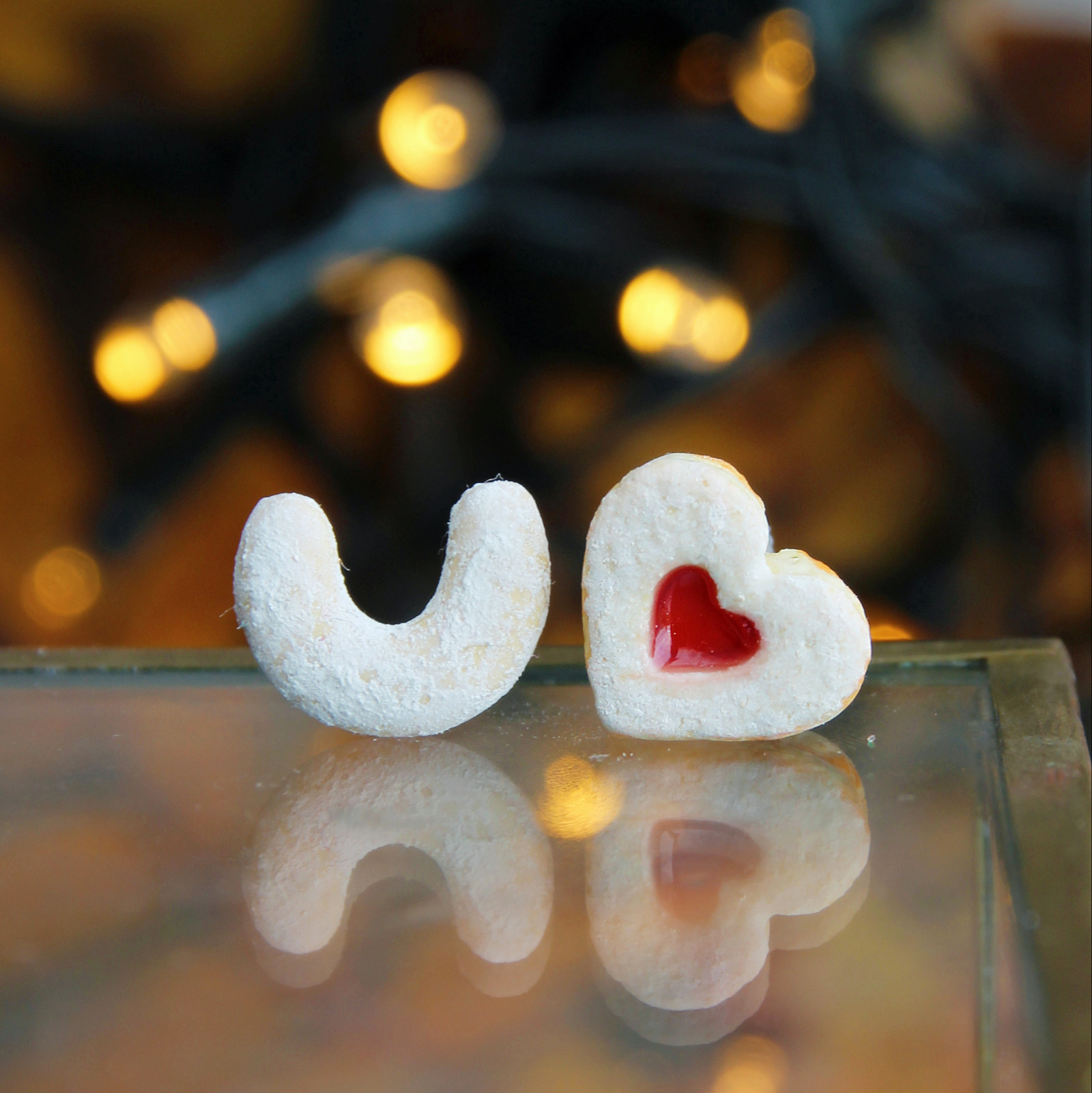 CircusMind Náušnice linecké srdíčko a rohlíček