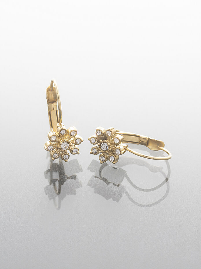 Prosperk Náušnice ocelové zlaté kytičky