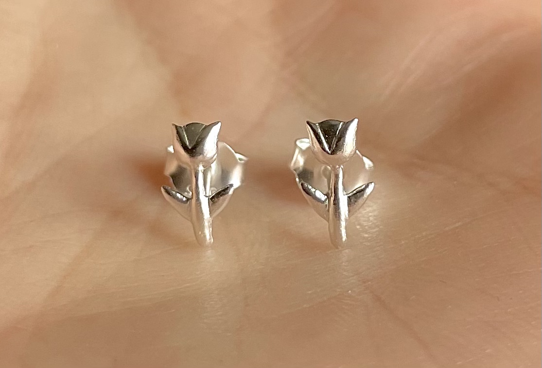 Prosperk Náušnice stříbrné mini tulipány