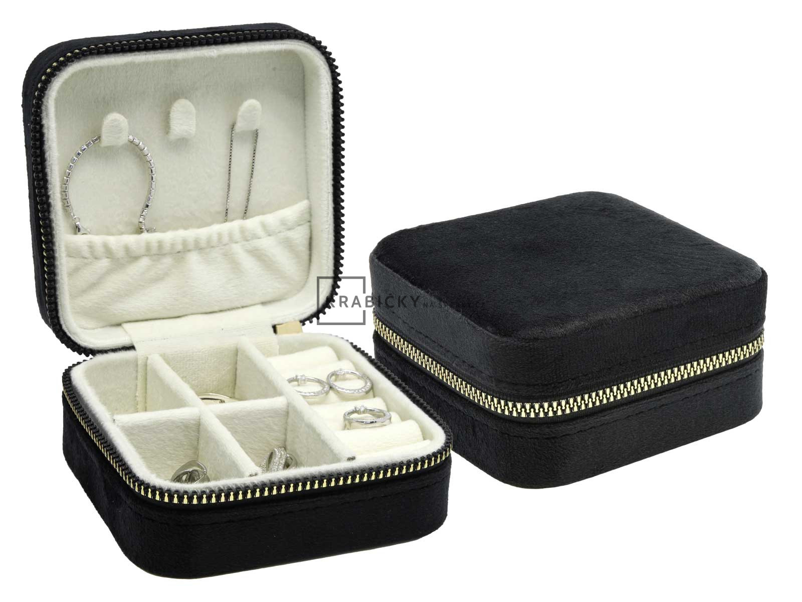 Prosperk Sametová šperkovnice černá