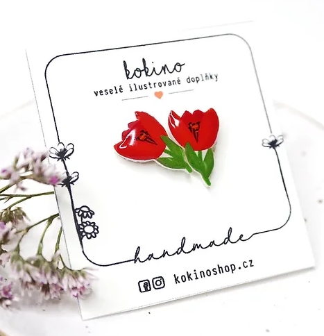 Náušnice Tulipány pecky - kokino