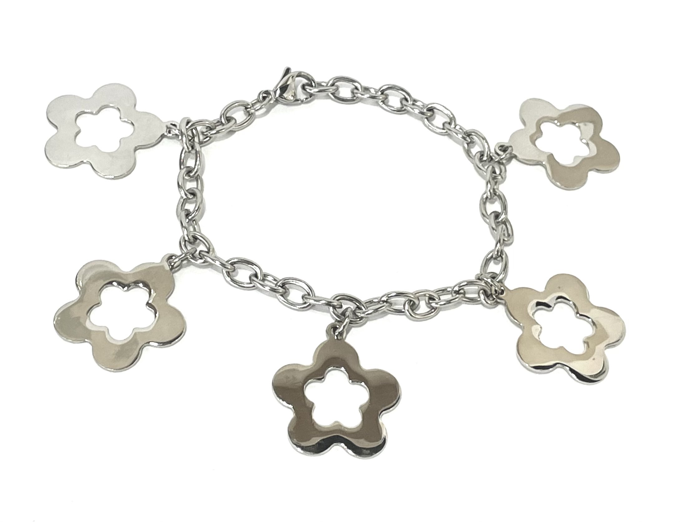 Prosperk Ocelový náramek s kytičkami