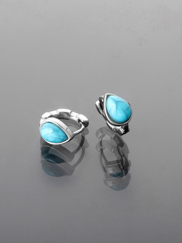 Prosperk Náušnice z oceli kapka s tyrkenitem