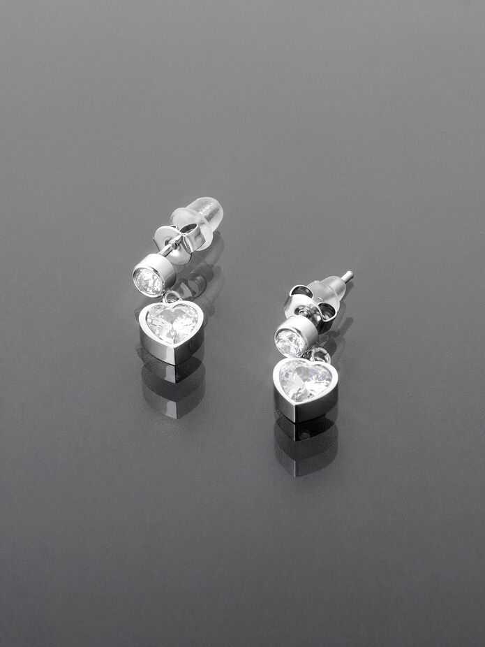 Náušnice něžná srdíčka Barva: Stříbrná