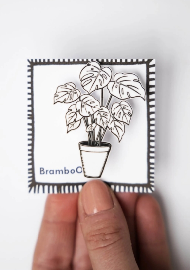 Brož Monstera - Bramboo