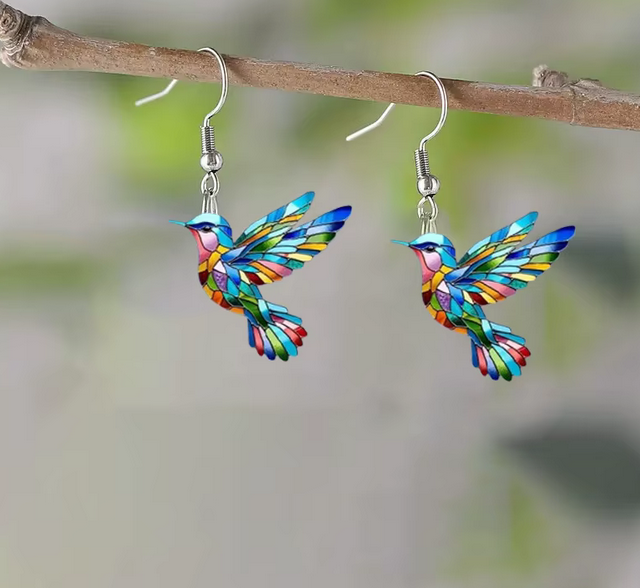 Prosperk Náušnice barevné Kolibřík