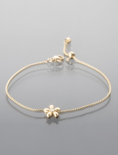 Prosperk Jemný řetízkový náramek z chirurgické oceli ozdobený květem