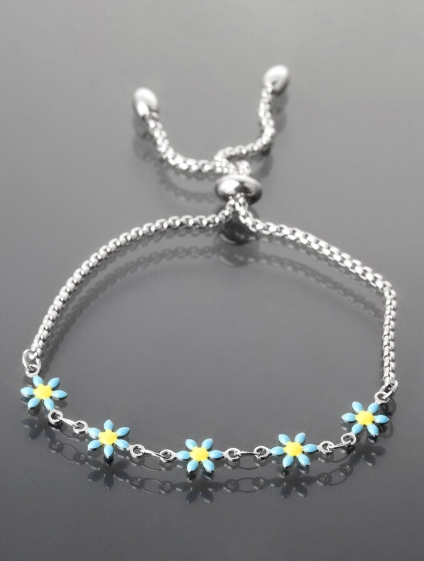 Prosperk Řetízkový náramek z chirurgické oceli pomněnky stříbrná