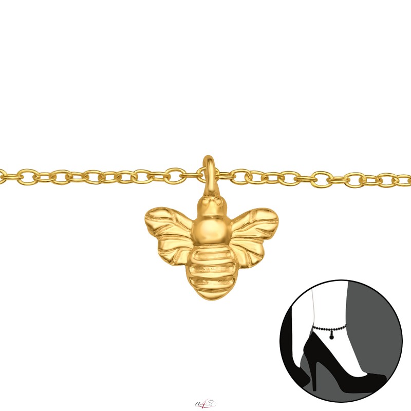 Prosperk Náramek na nohu zlatý s mušličkou