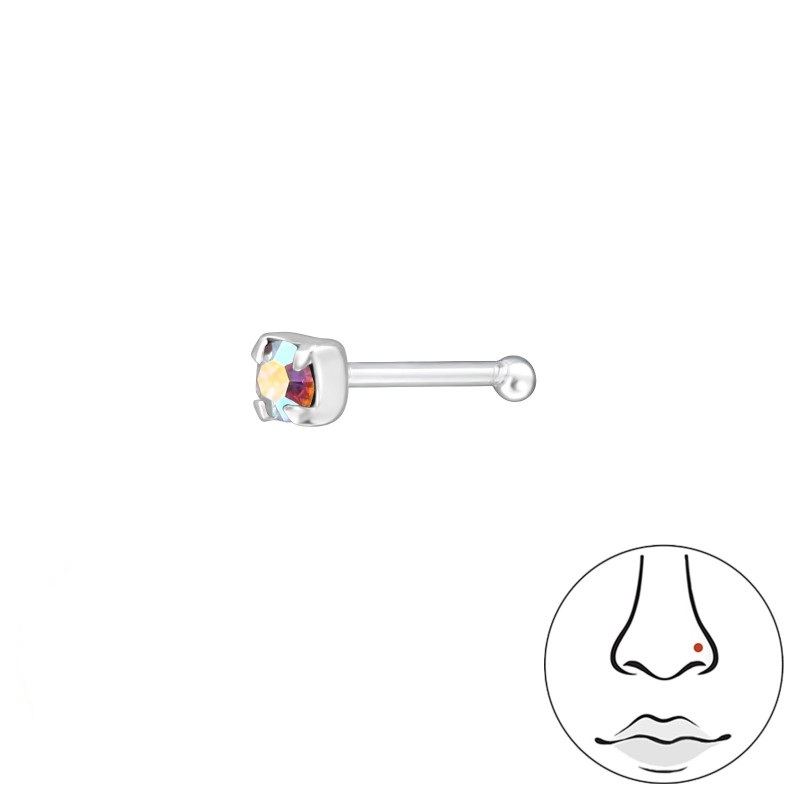 Prosperk Náušnice do nosu white aurora